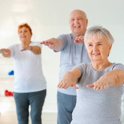 adults working out in a fitness class