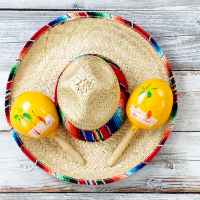 a sombrero and some maracas