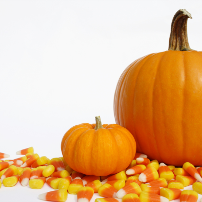 pumpkins and candy corn