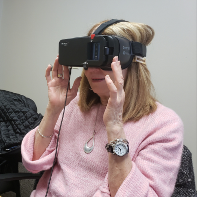 woman using a seeing device