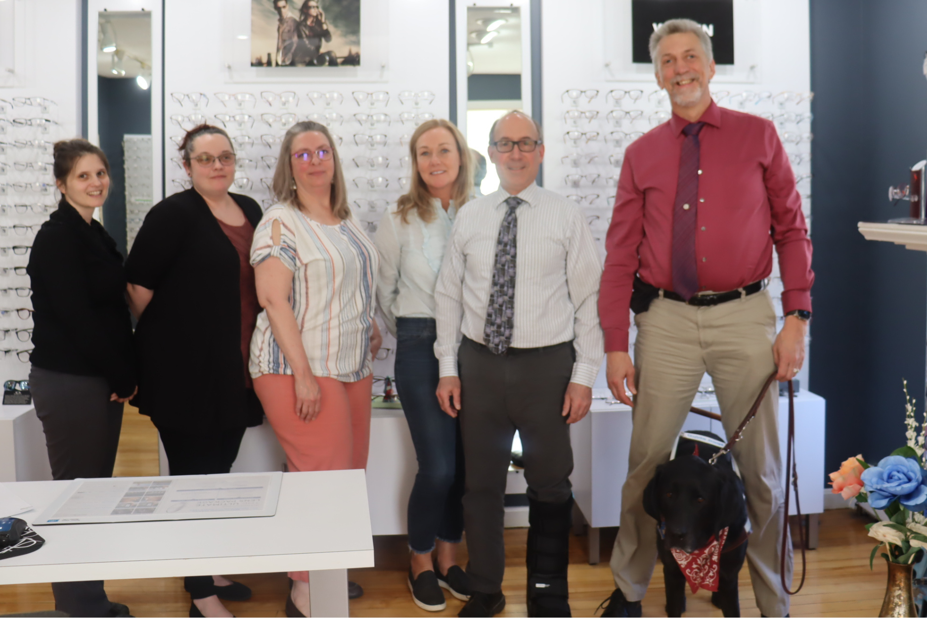 Future In Sight President & CEO Dr. Randy Pierce visiting Sacco Eyecare in Concord, NH.