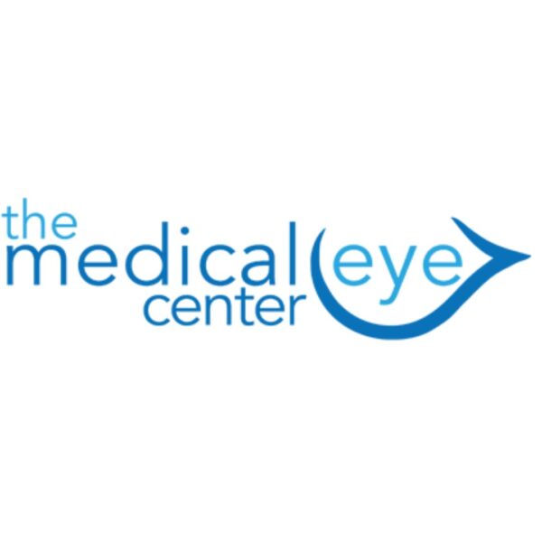 The Medical Eye Care logo in shades of blue with an eye shape around the word "eye".