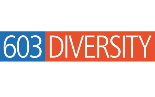 603 Diversity logo in red, white and blue.