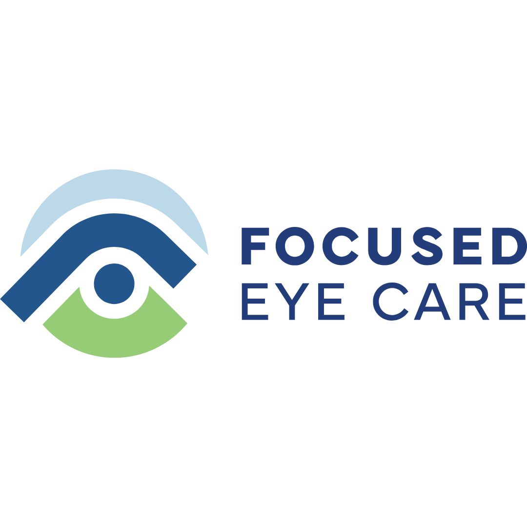 Focused Eye Care logo with a blue and green eye illustration.