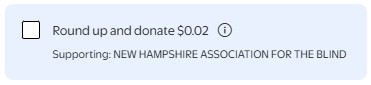 Select the Round Up and Donate button when you check out to support Future In Sight.